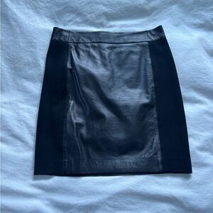 LOFT Black Leather Pencil Skirt
